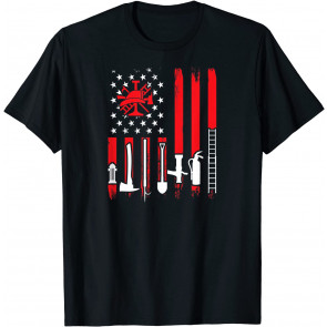 Patriotic Fireman American Flag Firefighter T-Shirt