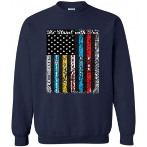 Patriotic First Responders Flag We Stand With You T-Shirt
