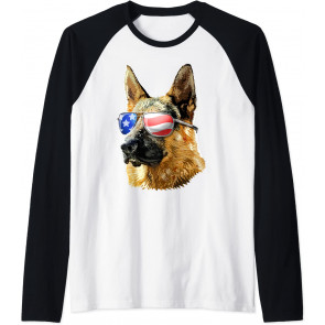 Patriotic German Shepherd American Flag German Shepherd Gift T-Shirt