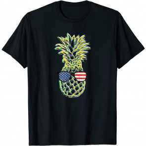 Patriotic Glasses Wearing Pineapple T-Shirt