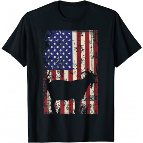 Patriotic Goat 4th Of July American Flag T-Shirt