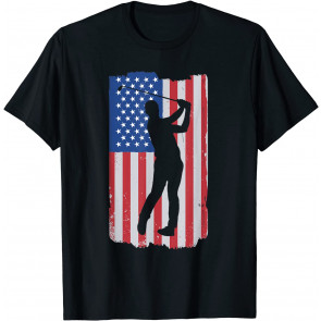 Patriotic Golf Outfit For Men And Women With Amarican Flag T-Shirt