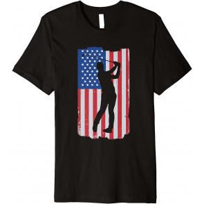Patriotic Golf Outfit For Men And Women With Amarican Flag T-Shirt
