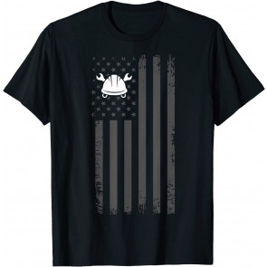 Patriotic Ironworker American Flag T-Shirt