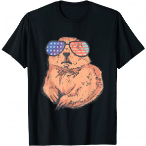 Patriotic Prairie Dog USA Flag Sunglasses Men Women Kids T-Shirt