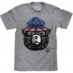 Patriotic Smokey Bear Stars 'n' Stripes  T-Shirt