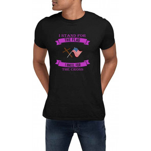 Patriotic Stand For Flag Kneel For Cross Black T-Shirt