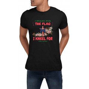 Patriotic Stand For Flag Kneel For Cross Black T-Shirt