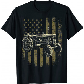 Patriotic Tractor American Flag Tractor Farm Gift Men Women T-Shirt