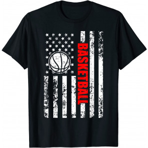 Patriotic US American Flag Basketball T-Shirt