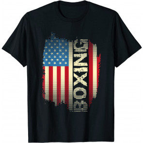 Patriotic USA Flag Boxing Kickboxing Kickboxer Gym Boxer T-Shirt