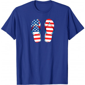 Patriotic USA Flag Summer Flip Flops - 4th Of July T-Shirt