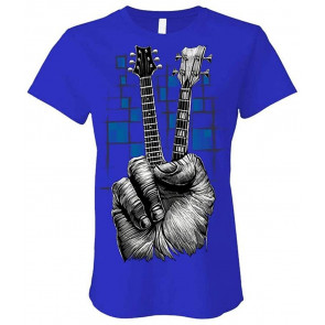 Peace Fingers Guitar - Don't Fret Hands - Ladies Cotton T-Shirt