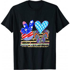 Peace Love Flipflop 4th July Patriotic America T-Shirt