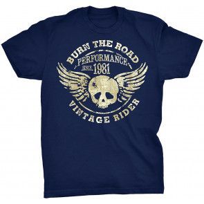 Performance Since 1981 Burn The Road - Vintage Biker T-Shirt