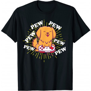 Pew Pew Pew Dog Gamer Headset Dog Gamer T-Shirt