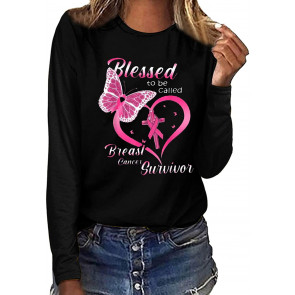 Pink Butterfl Blessed To Be Called Breast Cancer Survivor T-Shirt