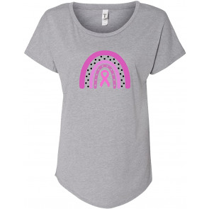 Pink Ribbon Breast Cancer Awareness Boho Rainbow  T-Shirt