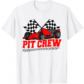 Pit Crew Car Racing Checkered Flag Racing Party T-Shirt