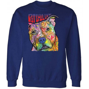 Pitbull LUV - Dean Russo Dog Modern Art - Fleece Sweat T-Shirt