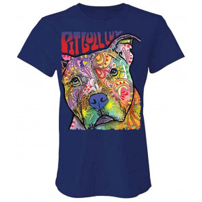 Pitbull LUV - Dean Russo Dog Modern Art - Ladies Cotton T-Shirt