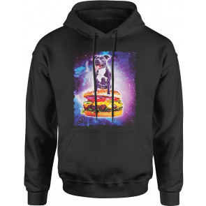 Pitbull Riding A Cheeseburger In Space T-Shirt