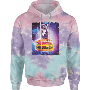 Pitbull Riding A Cheeseburger In Space T-Shirt