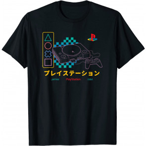 Playstation Checker Neon 90's T-Shirt