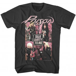 Poison Dirty To Me Pink Logo Group Photo Squares T-Shirt