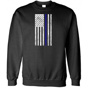 Police Lives Matter - Thin Blue Line - Fleece Sweat T-Shirt