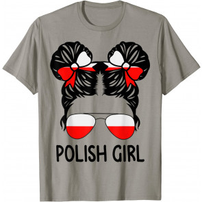Polish Girl Messy Hair Poland Pride Patriotic Gift Kids T-Shirt