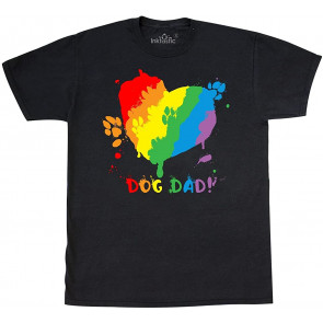 Pride Heart Dog Paw Finger Paint Dog Dad T-Shirt
