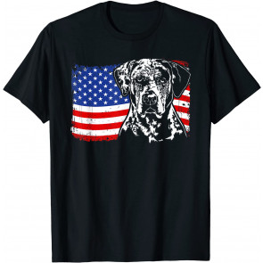 Proud Catahoula Leopard Dog American Flag Patriotic Dog Gift T-Shirt