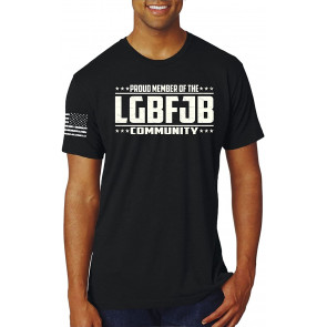 Proud Member Of The LGBFJB Community Meme US Flag Sleeve Print Political T-Shirt
