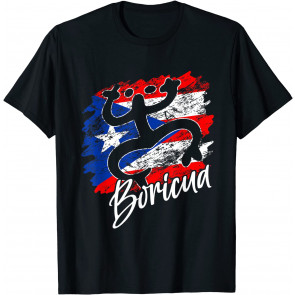 Puerto Rico Distressed Rican Roots Coqui Taino Boricua Frog T-Shirt