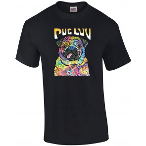 Pug LUV - Dean Russo Dog Modern Art - Ladies Cotton T-Shirt