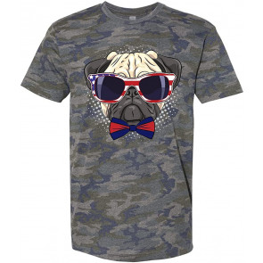 Pug Dog July 4th Patriotic Sunglasses T-Shirt