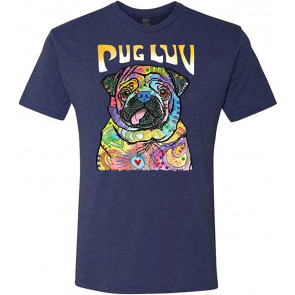 Pug LUV - Dean Russo Dog Modern Art - Tri-Blend T-Shirt