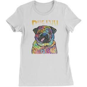 Pug Luv Puppy Love Neon Womens T-Shirt