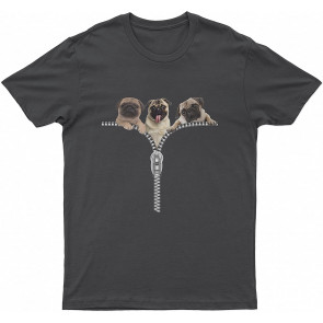 Pug Three Lovely Dogs Have Face Romantic Dog T T-Shirt