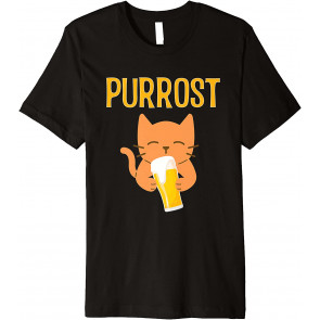 Purrost Prost Oktoberfest Beer Drinking Cat T-Shirt