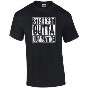 Straight Outta Quarantine Social Distancing Pademic Pop Culture Graphic T-Shirt