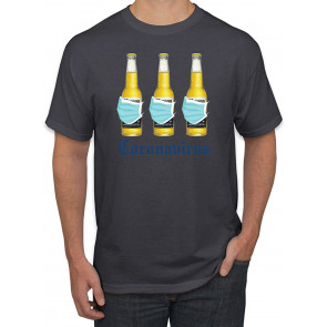 Quarantine Beer Mask Virus Panic Pop Culture T-Shirt