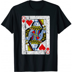 Queen Of Hearts Card Costume Vintage Poker Deck Cards T-Shirt