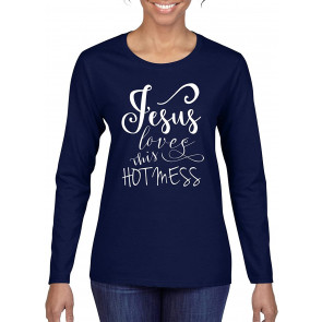 Quote Jesus Loves This Hot Mess Inspirational/Christian T-Shirt