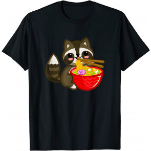 Raccoon Ramen Noodles Cute Kawaii Japanese Anime Gifts T-Shirt