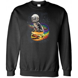 Rainbow Burger CAT - Fleece Sweat T-Shirt