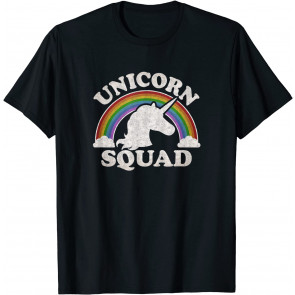 Rainbow Clouds Retro Vintage Style Gift Unicorn Squad T-Shirt