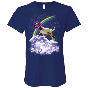 Rainbow Goat - Ladies Cotton T-Shirt