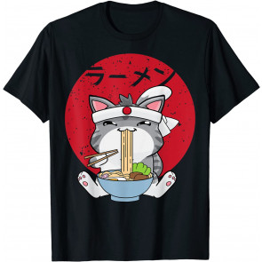 Ramen Cat Japanese Anime Kawaii Gift T-Shirt